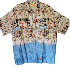 Jams World VTG‎ Tropea Beach Shirt XXL 2XL Rayon Coastal Abstract Art Hawaii USA